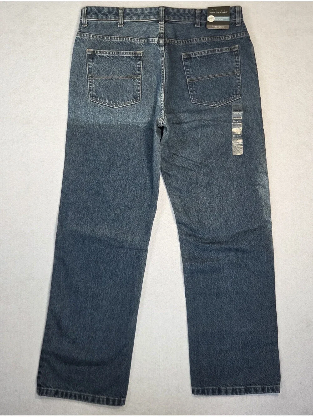 VTG Van Heusen Jeans Men's 36x32 Blue Cotton Denim Straight Leg Workwear Travel